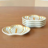 Arita yaki porcelain Small Plate set of 5 Matsuba Pine leaf Motif White Japan