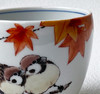 Guinomi Japanese Sake cup Kutani yaki porcelain Sparrow and Maple Suzume Japan