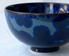 Japanese Chawan Rice Bowl Kyo Kiyomizu yaki ware Crystal glaze Blue Black Japan