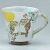 Kyo Kiyomizu yaki ware Japanese Mug Tea Coffee cup Fukuro Owl Japan