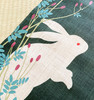 Kyoto Hangin scroll Kakejiku Tapestry Handpaint Usagi Rabbit Moon Tsukimi Japan