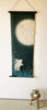 Kyoto Hangin scroll Kakejiku Tapestry Handpaint Usagi Rabbit Moon Tsukimi Japan