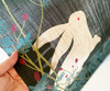 Kyoto Hangin scroll Kakejiku Tapestry Handpaint Usagi Rabbit Moon Tsukimi Japan
