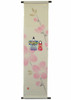 Kyoto Hangin scroll Kakejiku Tapestry Handpaint Hina doll Peach blossom Japan