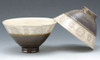 Pair Japanese Chawan Rice Bowl Kyo Kiyomizu yaki ware Ameyu Inka crest Japan