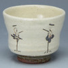 Kyo Kiyomizu yaki ware Japanese Sake cup Guinomi Kohiki Happy couple crane Japan