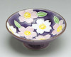 Kyo Kiyomizu Yaki ware Guinomi Japanese Sake cup Cochin Flower Cherry Japan