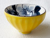 Kyo Kiyomizu yaki ware Japanese Sake cup Guinomi Hana Kochi Bright Yellow Japan