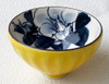 Kyo Kiyomizu yaki ware Japanese Sake cup Guinomi Hana Kochi Bright Yellow Japan