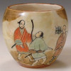 Kyo Kiyomizu yaki ware Sake cup Guinomi Rakuchu Rakugai insectcatching Aug Japan