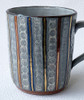 Kyo Kiyomizu Yaki ware Stripe Mishima Japanese Coffee Tea Mug Cup Japan
