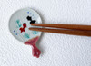 Kyo Kiyomizu yaki ware Japanese Chopstick rest Hashioki 5pcs Uchiwa kingyo Japan