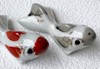 Kyo Kiyomizu yaki Japanese Chopstick rest Hashioki 2pcs Gold fish Pair Japan