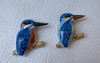 Kyo Kiyomizu yaki ware Japanese Chopstick rest Hashioki 2pcs Kingfisher Japan