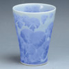 Kyo Kiyomizu yaki ware Japanese Tea Sake cup 200ml Crystalflower Blue Japan
