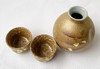 Kutani yaki ware Japanese Sake bottle and cup set Guinomi Kinpaku Goldfoil Japan