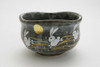 Chawan Kutani yaki ware Japanese Matcha Green Tea Bowl Moon Rabbit Hane Usagi