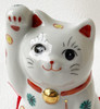 Maneki neko Kutani yaki ware Japanese lucky cat Sho Chiku Bai pattern Japan