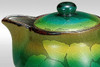 Kyusu Kutani yaki ware Green Tea pot Silver foil Sazanka w/mesh tea strainer