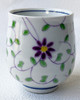 Yunomi Kutani yaki ware Japanese green tea cup Flower Arabesque Japan