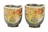 Pair Yunomi Kutani yaki ware Japanese green tea cup Spring Summer Autumn Winter