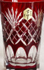 Edo Kiriko Japanese Beer Sake glass Tumbler Red Sword Cross Pattern Handcraft