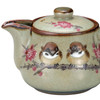 Kyusu Kutani yaki ware Japanese Green Tea pot Tree Spallow Suzume mesh strainer