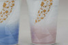 Pair Kutani yaki ware Ceramic Tumbler Beer Sake cup Silver foil Gold Chirashi
