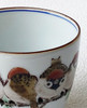 Kutani yaki porcelain Nakamura Toshito Guinomi Sake cup Rotation group Sparrow