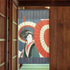 Noren Japanese Door Curtain Ukiyo-e 150*85緕・Bangasa Woman with an umbrella Japan
