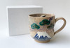 Kyo Kiyomizu yaki ware Japanese Mug Tea Coffee cup Iwai Fuji Blue Japan