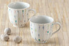Pair Kutani yaki ware Mug Tea Coffee Cup set of 2 Colorful Tokusa Stripe