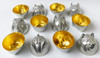 Nousaku Zodiac 12 set Japanese Tin Sake cup Guinomi Gold foil Takaoka Japan