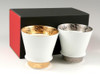 Guinomi Ochoko Japanese sake cup set of 2 Arita yaki ware Gold & Platinum kiln