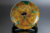 Kutani yaki porcelain Yamagishi Yuzo Decorative plate Oak leaves Kitten