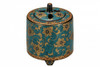 Kutani yaki porcelain Japanese Incense Pot Burner Koro Aochibu Blue Dot art