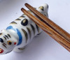 Hashioki Kyo Kiyomizu yaki ware Japanese Chopstick Hariko Tiger set of 2 Japan