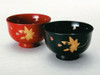 Pair Owan Japanese soup bowl Echizen Lacquerware Handcraft Maki-e Spring Autumn