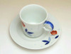 Arita yaki ware Japanese Coffee Cup and Saucer Rose blossom Handcraft