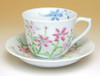 Arita yaki ware Japanese Coffee Cup and Saucer Some Nishiki Cosmos flower
