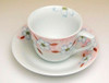 Arita yaki ware Japanese Coffee Cup and Saucer Some Nishiki Cherry Blossom pink