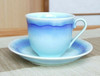 Arita yaki ware Japanese Coffee cup and saucer Silk Road on the Sea Shinemon