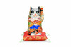 Maneki neko Kutani yaki porcelain Japanese Lucky cat Auspicious pattern 8' Japan