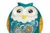 Fukuro Kutani yaki porcelain Japanese Owl Ornaments Green Blue Mori Art 2.5’