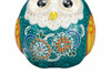 Fukuro Kutani yaki porcelain Japanese Owl Ornaments Green Blue Mori Art 2.5’
