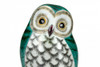 Fukuro Kutani yaki porcelain Japanese Owl Ornaments Ryokuyusai Green Glaze 6'