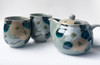 Yunomi Kyusu set Kutani yaki Japanese Tea Pot Cup set of 3 Gold Silver Camellia