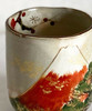Yunomi Kyo Kiyomizu yaki ware Japanese tea cup japan Mt.Fuji Red