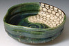 Hachi Kyo Kiyomizu yaki ware Japanese sarving bowl dish Oribe Green Glaze
