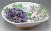 Hachi Kyo Kiyomizu yaki ware Japanese sarving bowl dish Purple flower